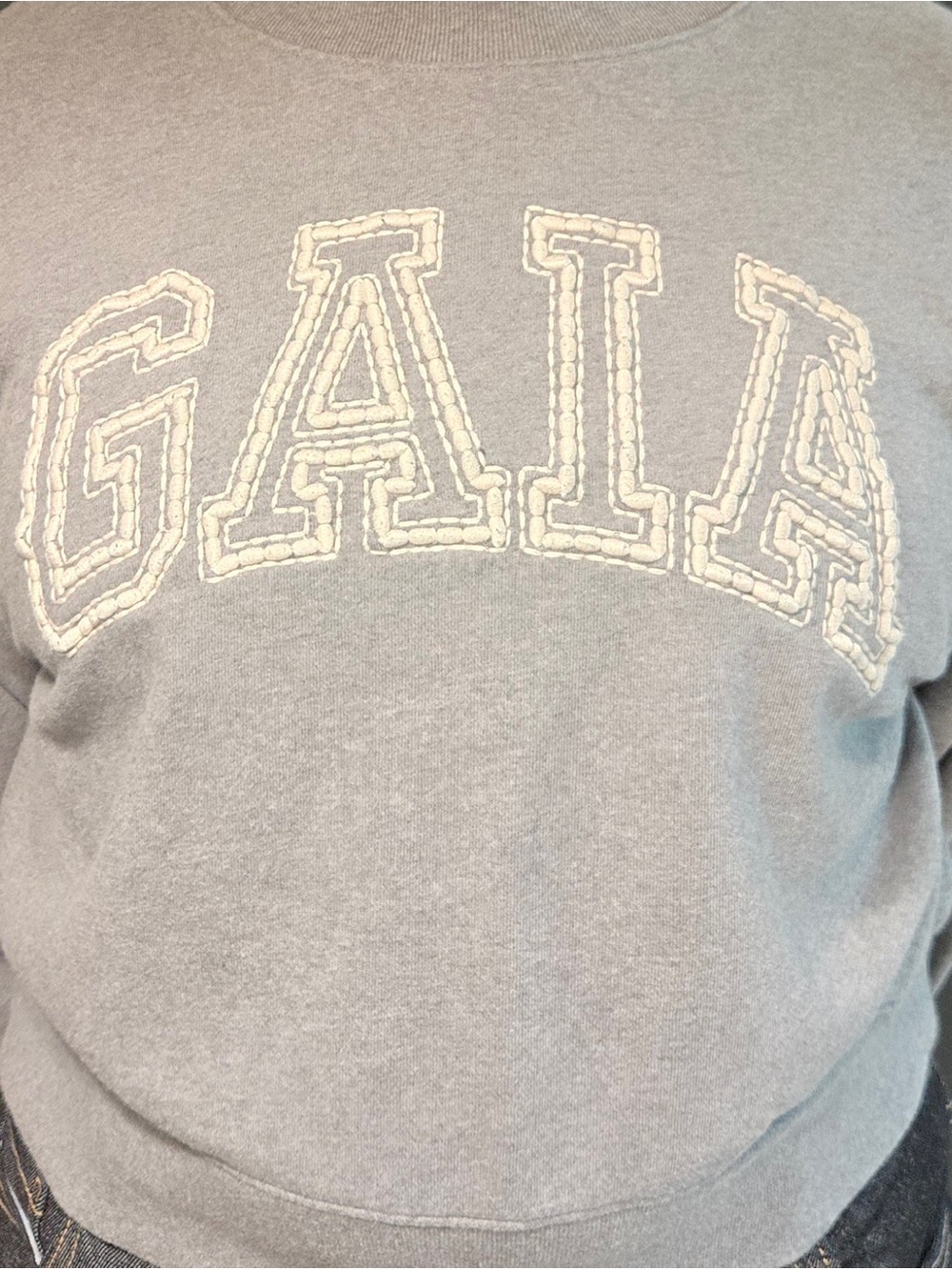 gap x cult gaia | cropped logo sweatshirt | sweater | heather grey | xl - Picture 3 of 8